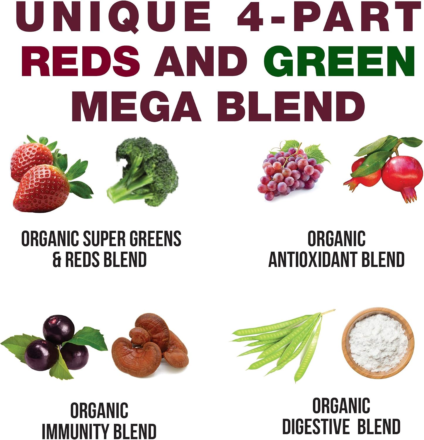 Peak Performance Kids Greens and Reds Superfood Powder - Organic Vegan Superfood with 25+ Fruits & Vegetables - görsel 3