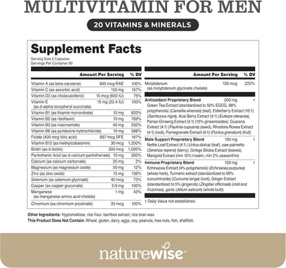 NatureWise Multivitamin for Men – Daily Male – Botanical Male Support Blend: Nettle leaf, saw palmetto, and ginkgo – Image 3