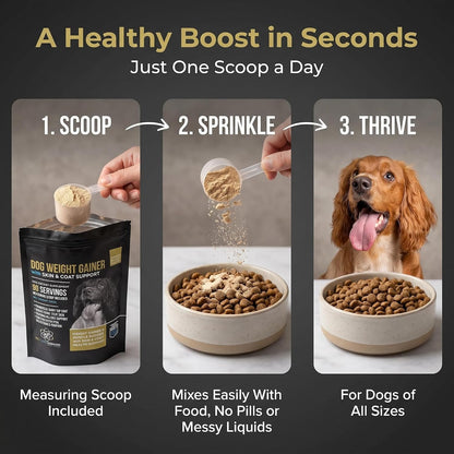 PET CARE Sciences Dog Weight Gainer with Skin & Coat Support - Weight Gain Supplements for Dogs - Canine and Dog Muscle – Image 5