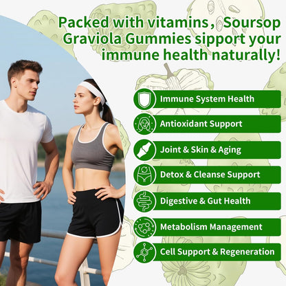 Pureverve Soursop Graviola Gummies - Max – Liver Health: Ingredients like soursop leaf and sea moss may contribute – Image 3