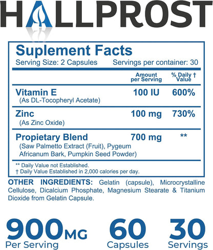 Hallusa Natural HALLPROST - Prostate Support Capsules, 60 Pack