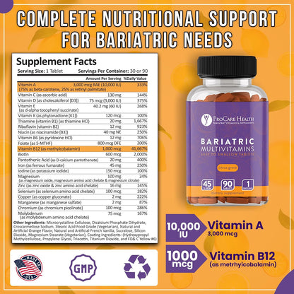ProCare Health Bariatric Multivitamin with Iron 45mg, 90 Tablets (3-Month Supply) – Image 2