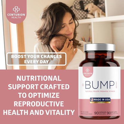 Centurion Health Bump Mini Complete Prenatal Vitamins with Folate, Choline, Carbonyl Iron, Zinc, Vitamin D3 and Vitamin B12 – Image 4