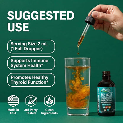 Clean Nutra Organic Sea Moss Drops Supplement | Black Seed Oil, Ashwagandha, Burdock Root & Bladderwrack - Multimineral – Image 7