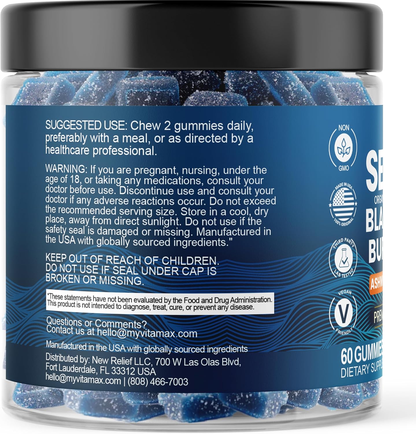 Vitamax Irish Sea Moss Gummies – Multi-Mineral Supplement with Sea Moss, Bladderwrack, Ashwagandha, Burdock Root & ACV – 60 Gummies - görsel 5