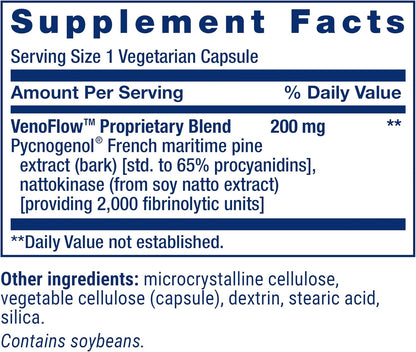 Life Extension VenoFlow™ — Nattokinase & French Maritime Pine Bark Extract for Vascular Support