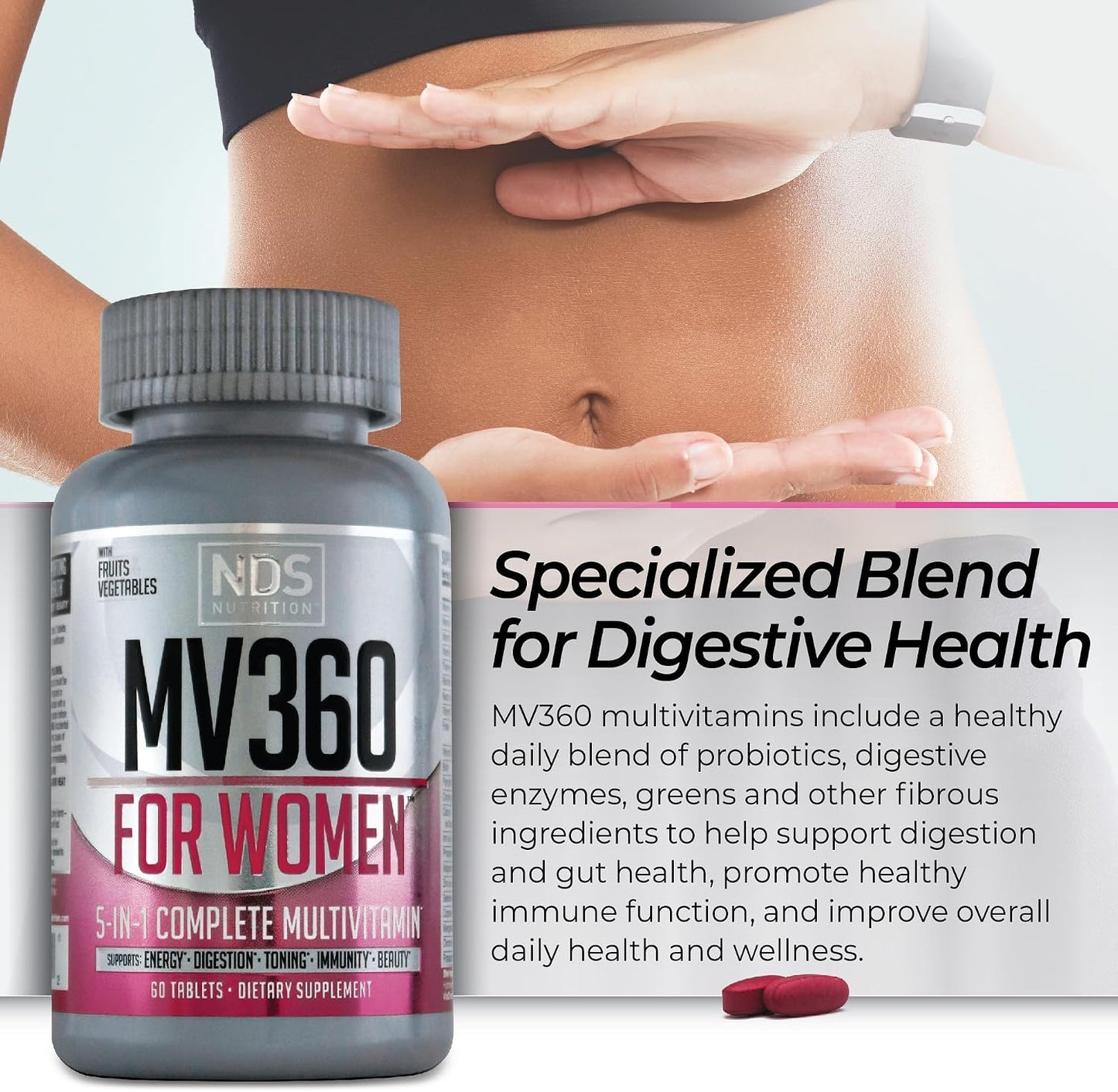 FitLife Brands Women's's Nutrition MV360 - 5-in-1 Complete Multivitamin, 60 Tablets - görsel 5