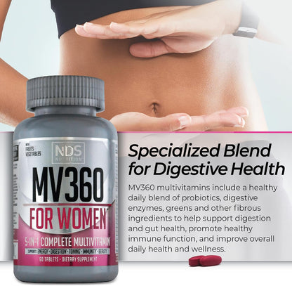 FitLife Brands Women's's Nutrition MV360 - 5-in-1 Complete Multivitamin, 60 Tablets