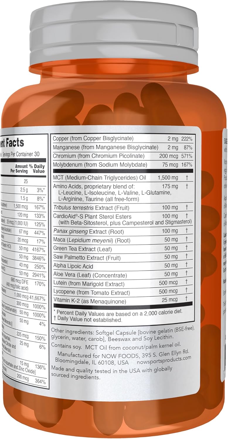 NOW Foods Men's Extreme Sports Multi - 90 Softgels - görsel 3
