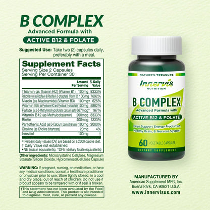 Bioactive B Complex with Active B12 & Folate – Supports Energy, Brain & Nerve Health, 60 Vegan Capsules – Image 8