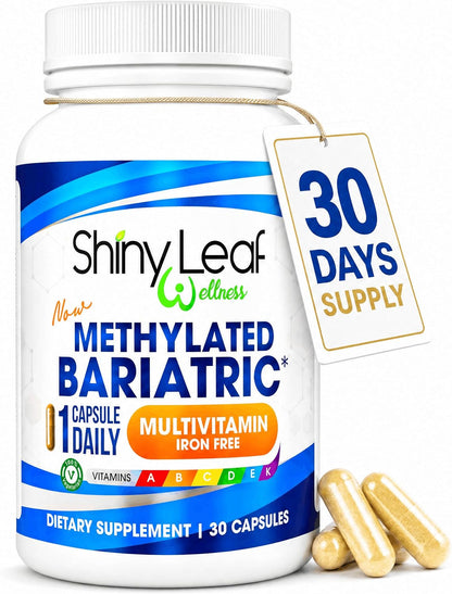 Bariatric Multivitamin Without Iron - Methylated B12 & Folate for Gastric Bypass & Sleeve Surgery | ASMBS Compliant | 1 Daily Capsule, 21 Nutrients | Made in USA, 30 Capsules