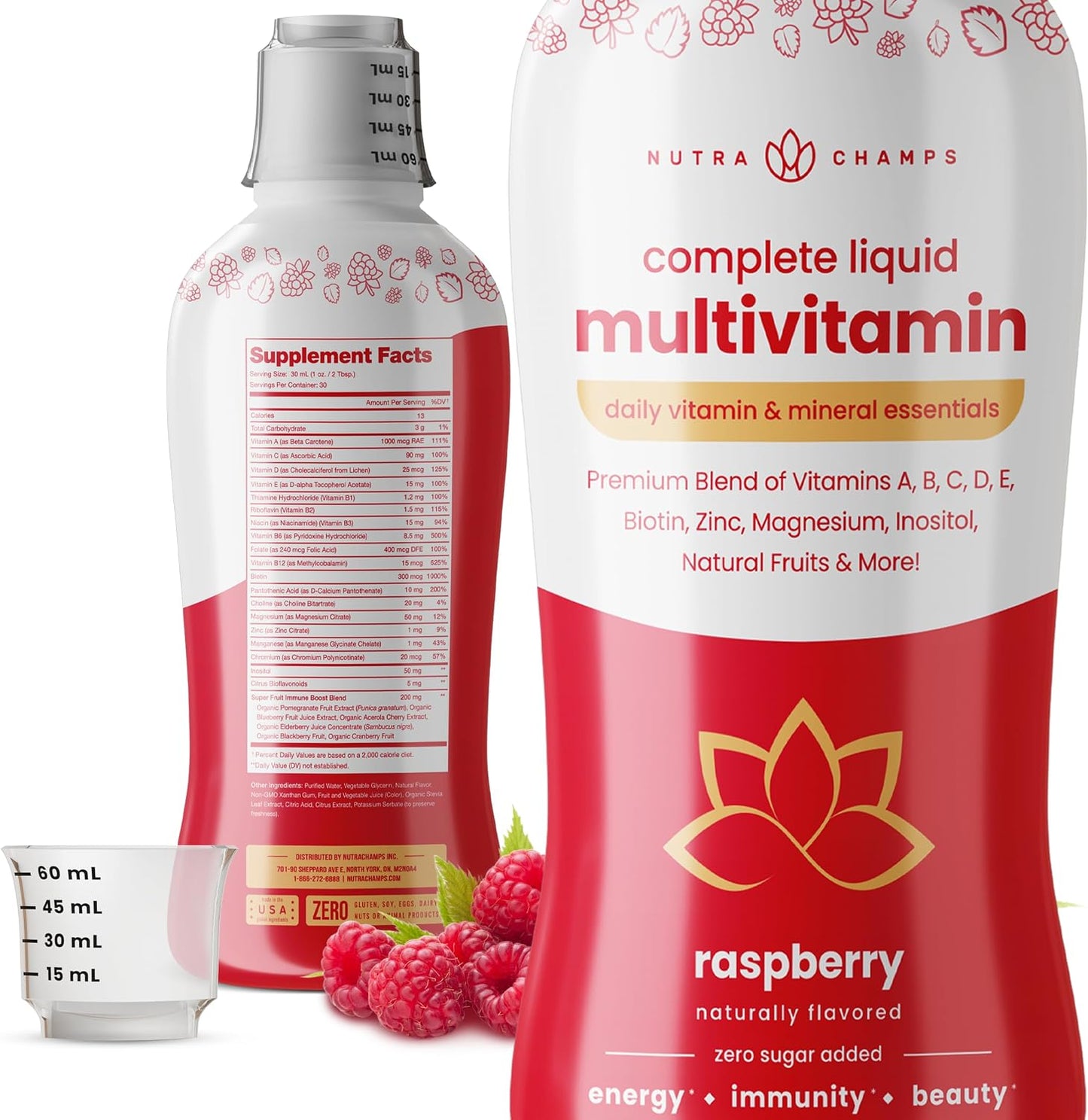 NutraChamps Complete Liquid Multivitamins | No Added Sugar | Vitamins for Women, Men & Kids | Vegan Liquid Vitamin Multimineral Supplement | Energy, Immunity & Beauty - görsel 3