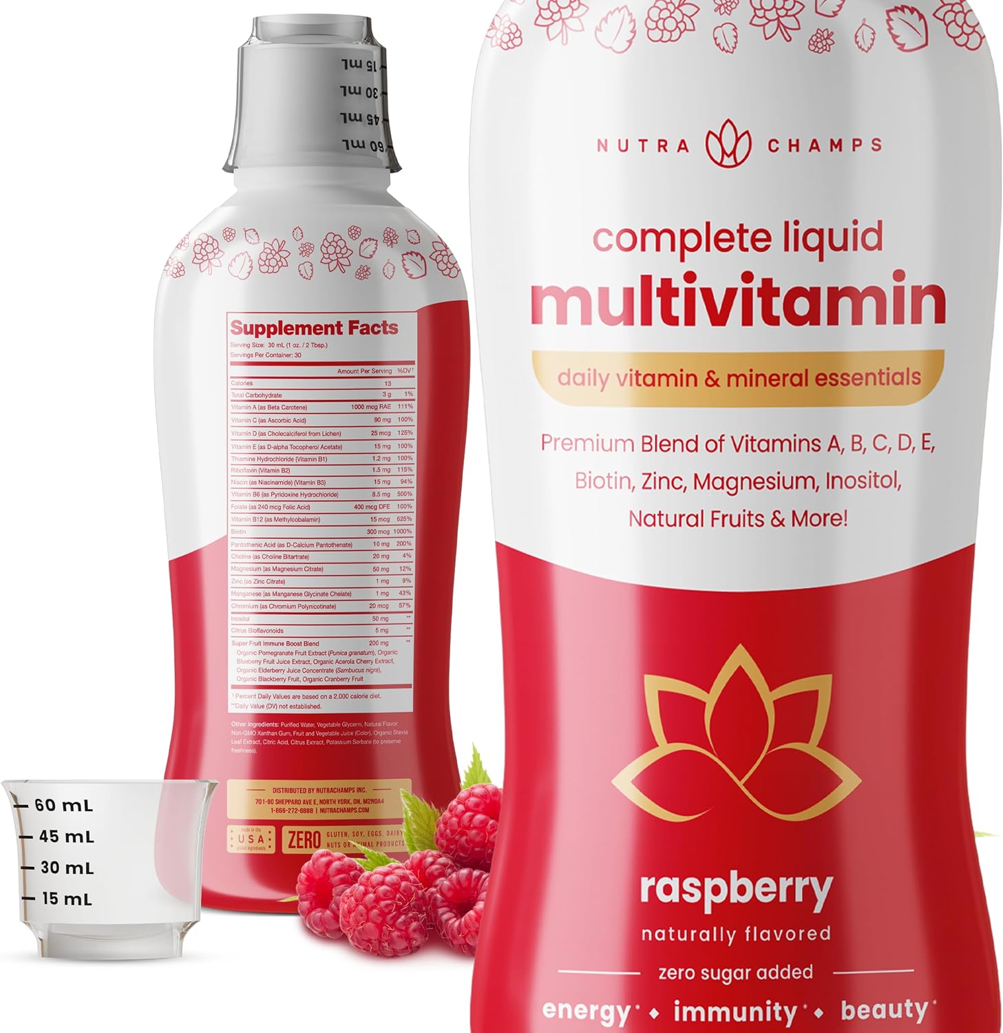 NutraChamps Complete Liquid Multivitamins | No Added Sugar | Vitamins for Women, Men & Kids | Vegan Liquid Vitamin Multimineral Supplement | Energy, Immunity & Beauty - görsel 3