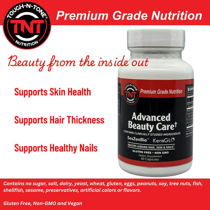 TOUGH-N-TONE Advanced Beauty Care – Vegan Biotin with SesZen-Bio®, KeraGLO® Keratin, Fo-Ti & Hyaluronic Acid – Hair, Skin & – Image 4