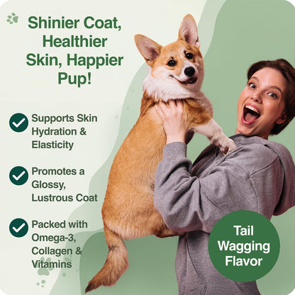 BAZI Skin & Coat Dog Chews – Collagen, – Dogs up to 11 kg: 1 chew daily – Image 6