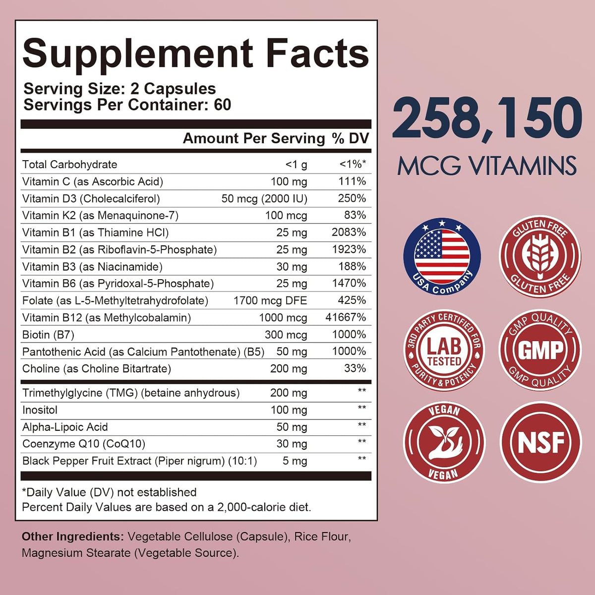 Migcopat 17-in-1 Methylated B Complex, – Black Pepper Extract (BioPerine®) – Enhances nutrient absorption. – Image 8