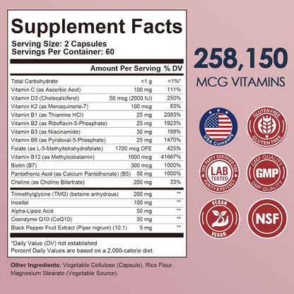Migcopat 17-in-1 Methylated B Complex, – Black Pepper Extract (BioPerine®) – Enhances nutrient absorption. – Image 8