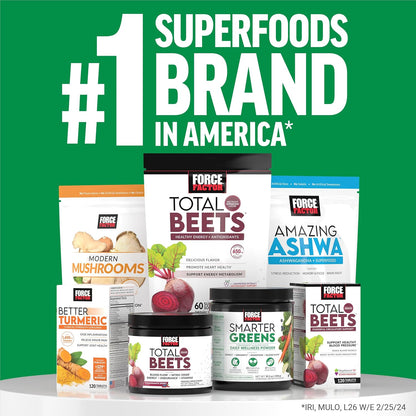 Force Factor Smarter Greens Superfoods Powder, 3-Pack – 90 Servings