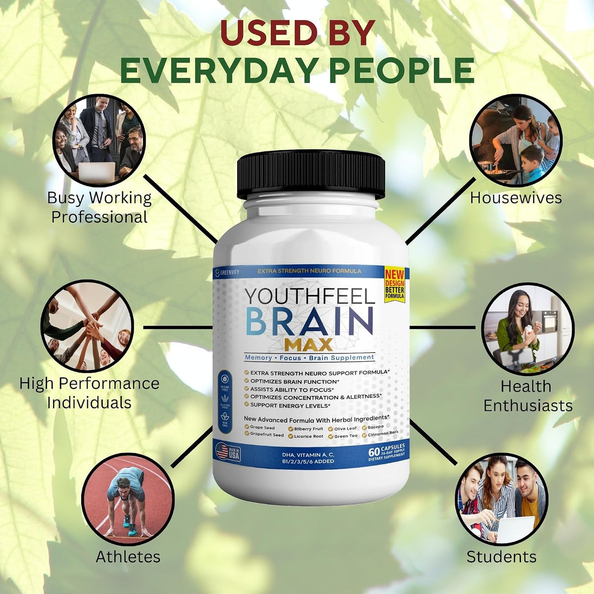 Youthfeel Brain Max Extra Strength Cognitive – B Vitamins – B6, B12, and folate support energy metabolism and – Image 6