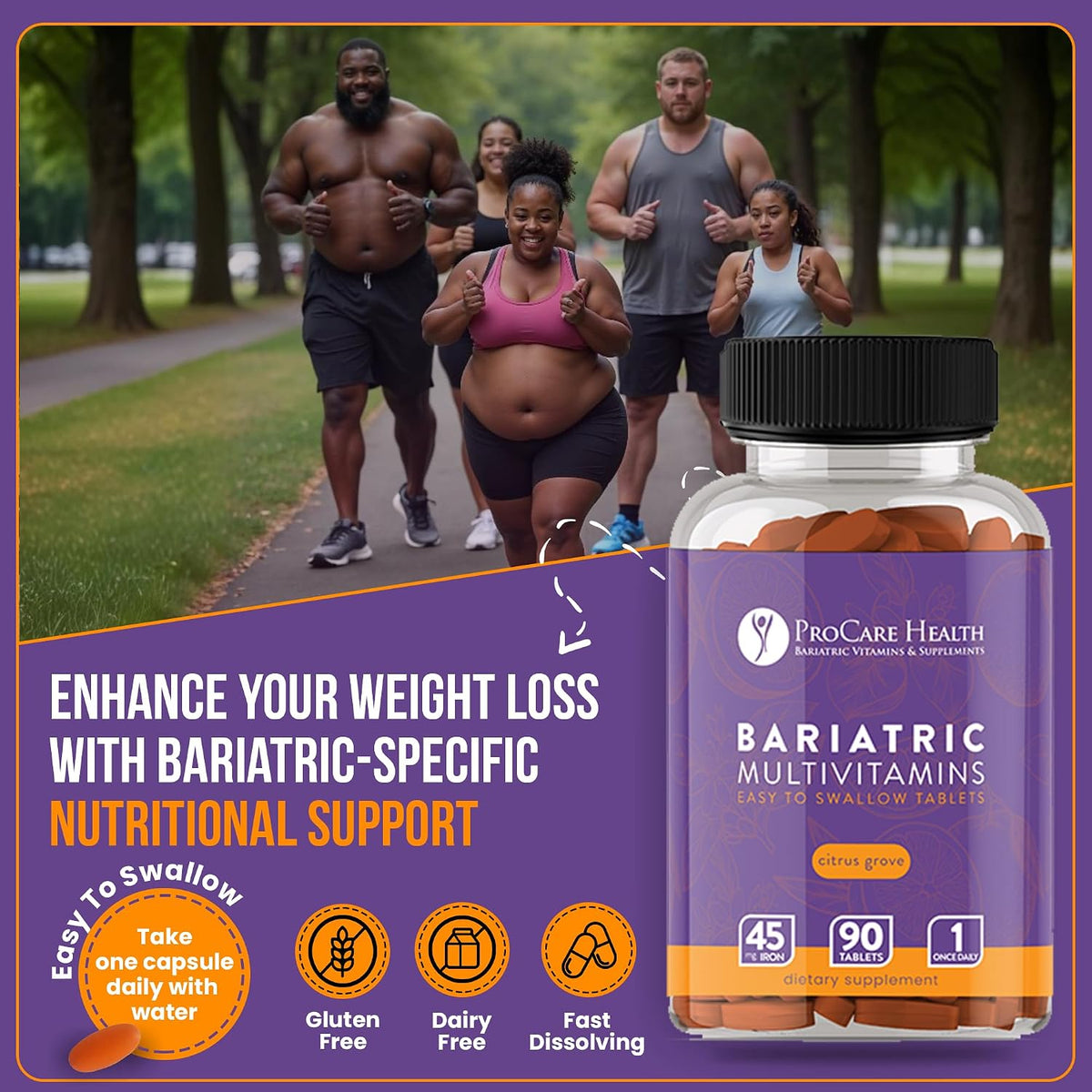 ProCare Health Bariatric Multivitamin with Iron 45mg, 90 Tablets (3-Month Supply) – Image 5