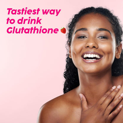 PLIX Glowy Skin 500mg Glutathione Supplement with Hyaluronic Acid, Vitamin C, E & Berries | 15 Effervescent Tablets, Strawberry Flavour