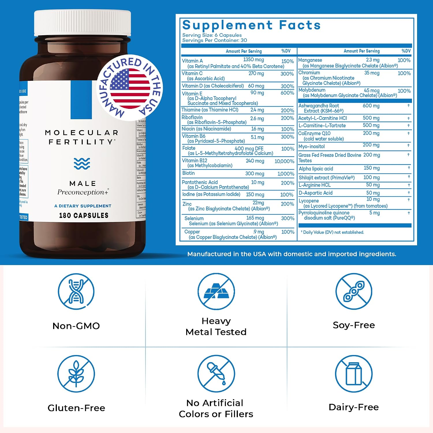 Molecular Fertility Male Preconception+ – Fertility Supplement for Men (30-Day Supply) - görsel 8