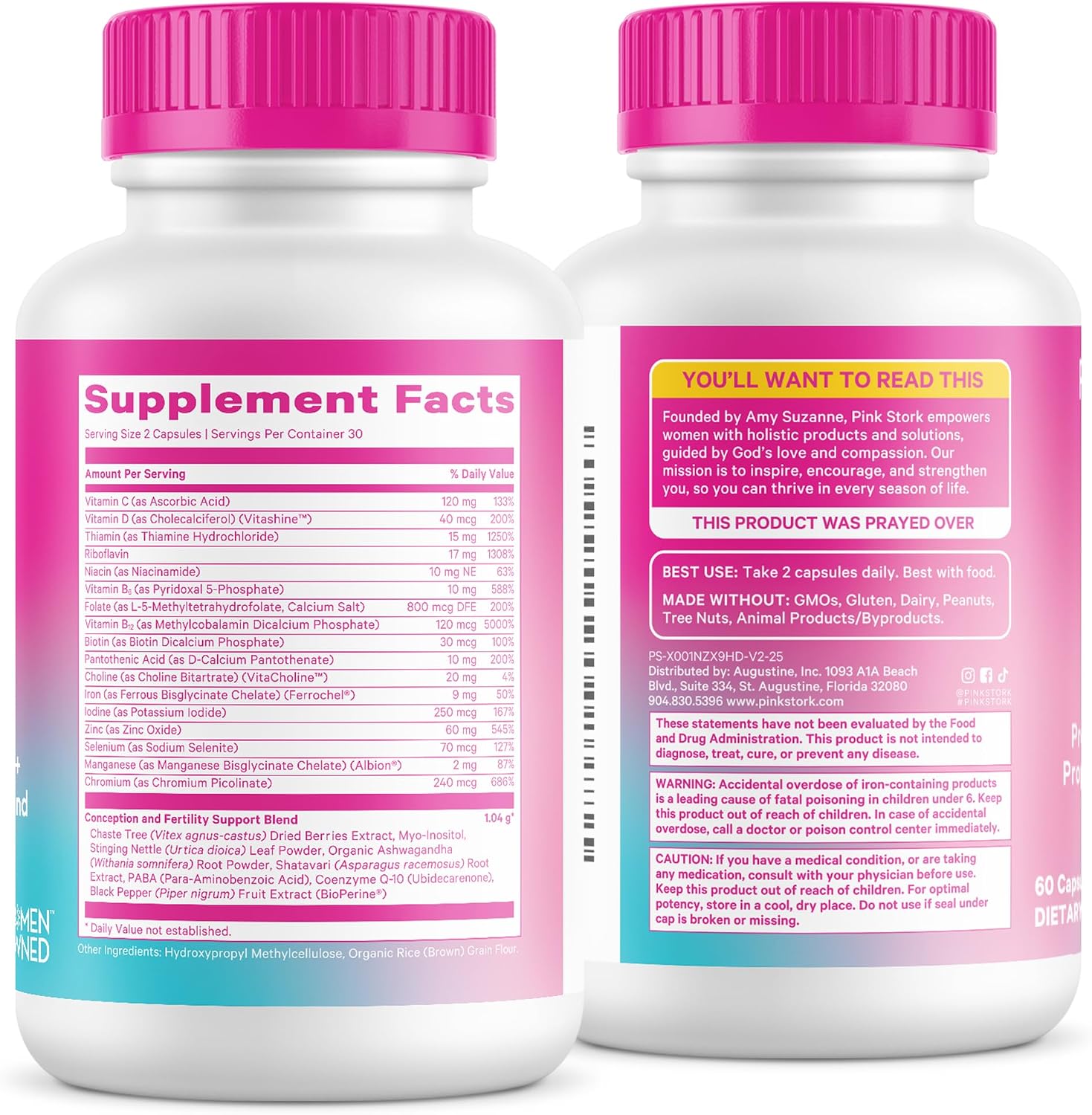 Pink Stork Fertility Supplement for Women's - 60 Capsules | Preconception Support with Inositol, Ashwagandha & Vitex - görsel 8