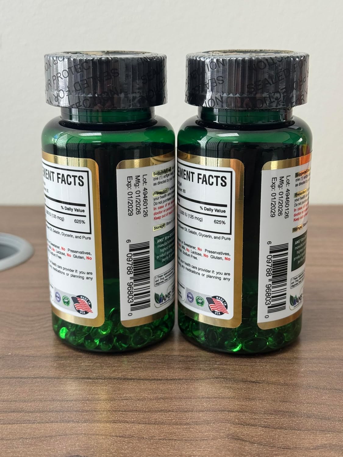 Xtra D3 Vitamin D3 5,000 IU (125 mcg) Supplement - 120 Softgels (2-Pack) - görsel 3