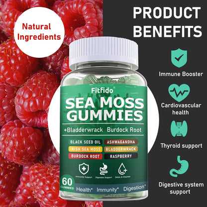 Irish Sea Moss Gummies 3000mg with Bladderwrack, 60 Count – Image 3