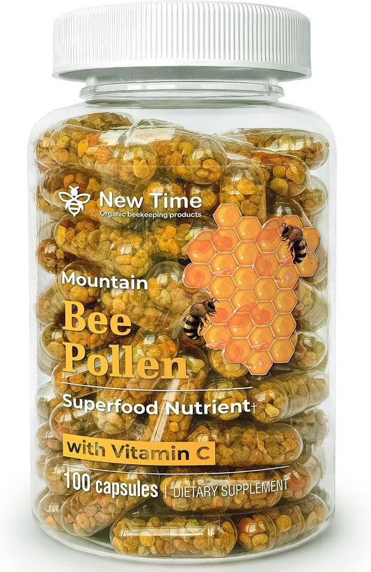 Bee Pollen Capsules – Organic Supplement for – Natural Energy: A steady, caffeine-free energy boost that supports – Image 1