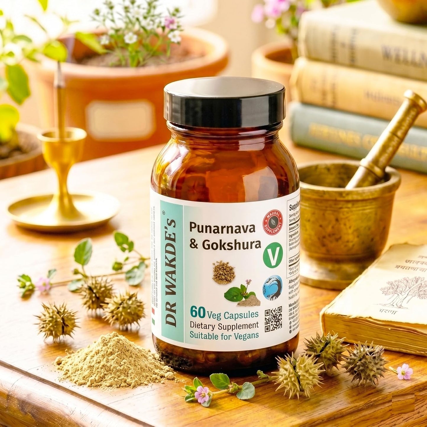 DR WAKDE's Punarnava & Gokshura Capsules (60 Veg Caps, Ayurvedic Urinary Support) - görsel 9