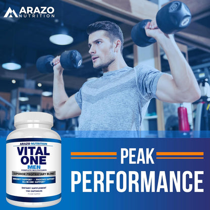 Arazo Nutrition Vital One Multivitamin for Men – Daily Wholefood Supplement (150 Vegan Capsules)