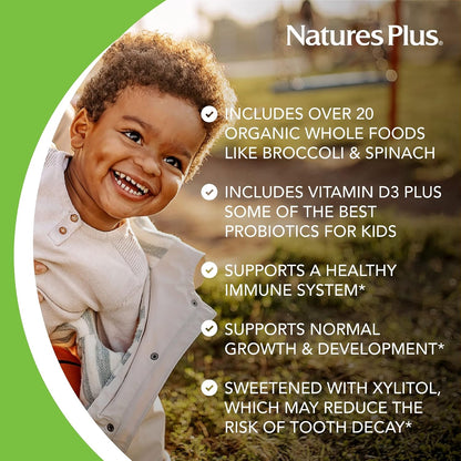 NaturesPlus Animal Parade Gold Children's Liquid Multivitamin – Natural Tropical Berry Flavour – 473 mL