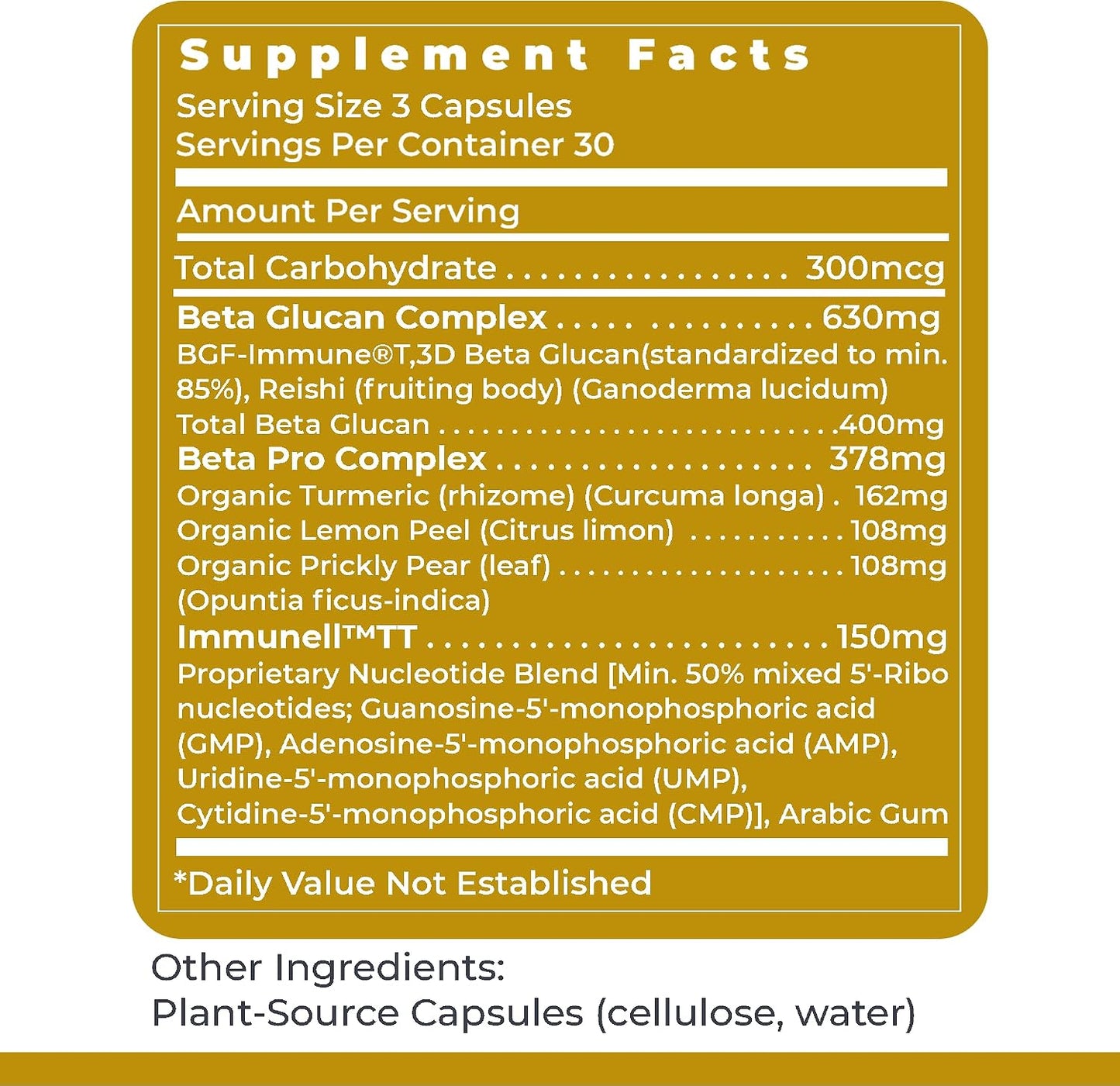 Premier Research Labs Nucleo Immune - Beta Glucan Supplement, Phytochemicals, Prickly Pear, Fibre, Immune Support - 90 Capsules - görsel 6