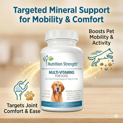 Multivitamins for Dogs, Daily Vitamin and Mineral Support, Nutritional Dog Supplements for All Canine Breeds and Sizes, Promotes Immune Health in Pets, 120 Chewable Tablets