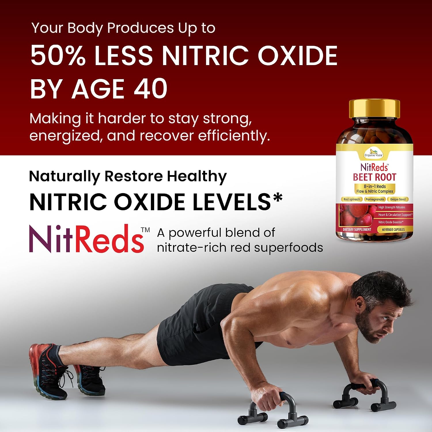 NitReds Beetroot Nitric Oxide Supplement – 60 Capsules - görsel 6