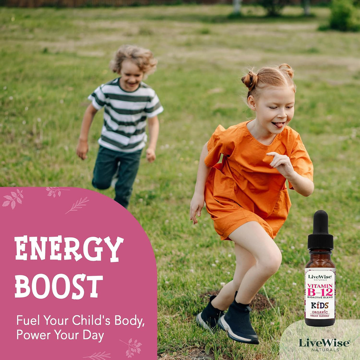 Live Wise Naturals Organic Vitamin B12 Liquid Drops for Kids, 12 mL – Image 9