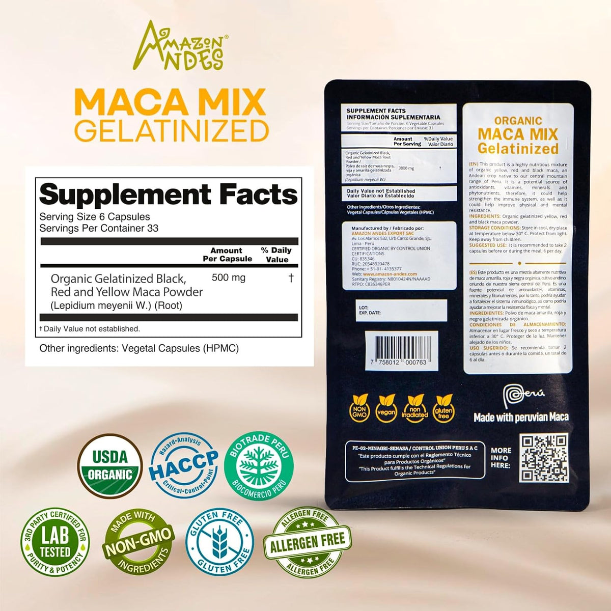 Premium Black, Red & Yellow Maca Capsules – – Enhanced Physical Performance: Traditionally used by athletes, maca – Image 2