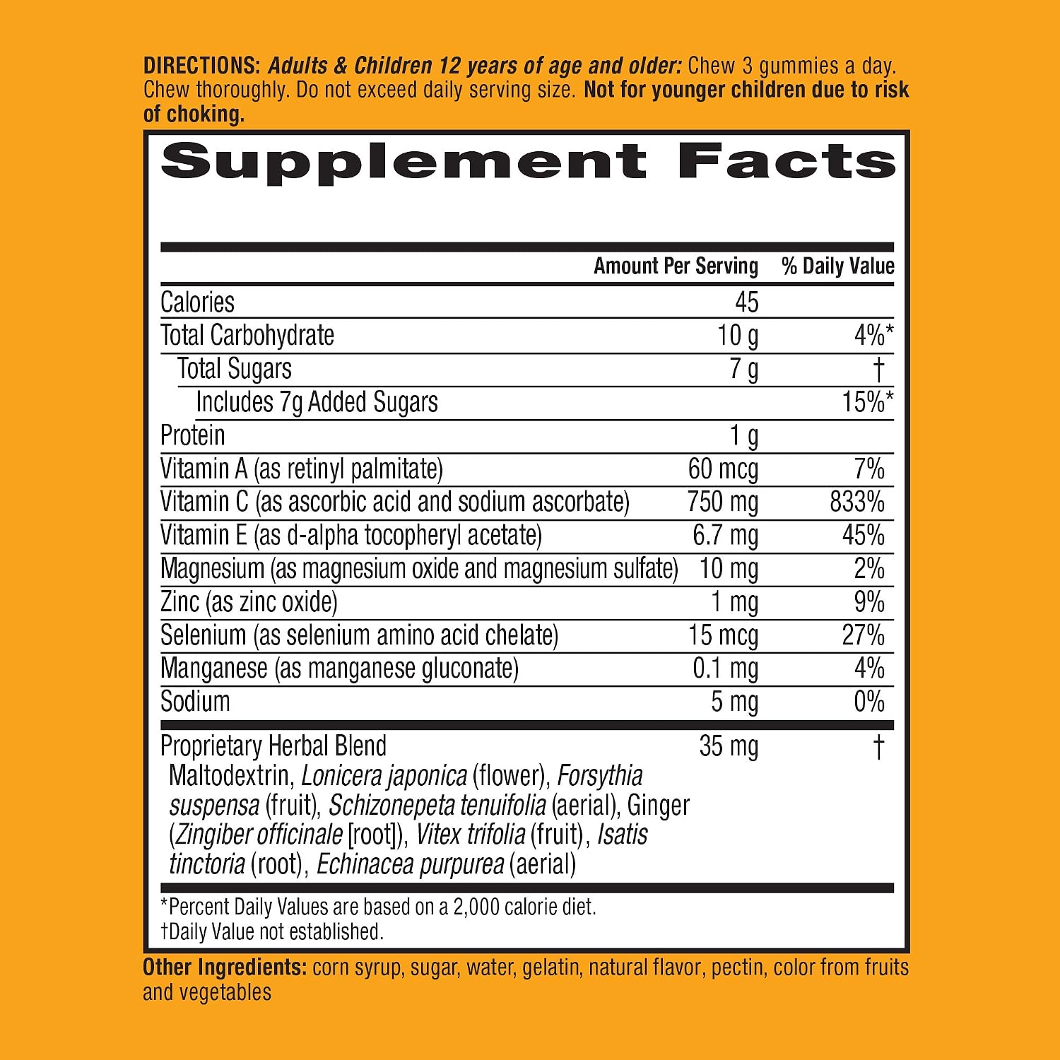 Airborne 750mg Vitamin C Immune Support Supplement Gummies for Adults, Zesty Orange Flavour, Gluten free Crafted Blend with Powerful Antioxidants Vitamins A C & E, 63 Gummies (2 Pack) - görsel 6
