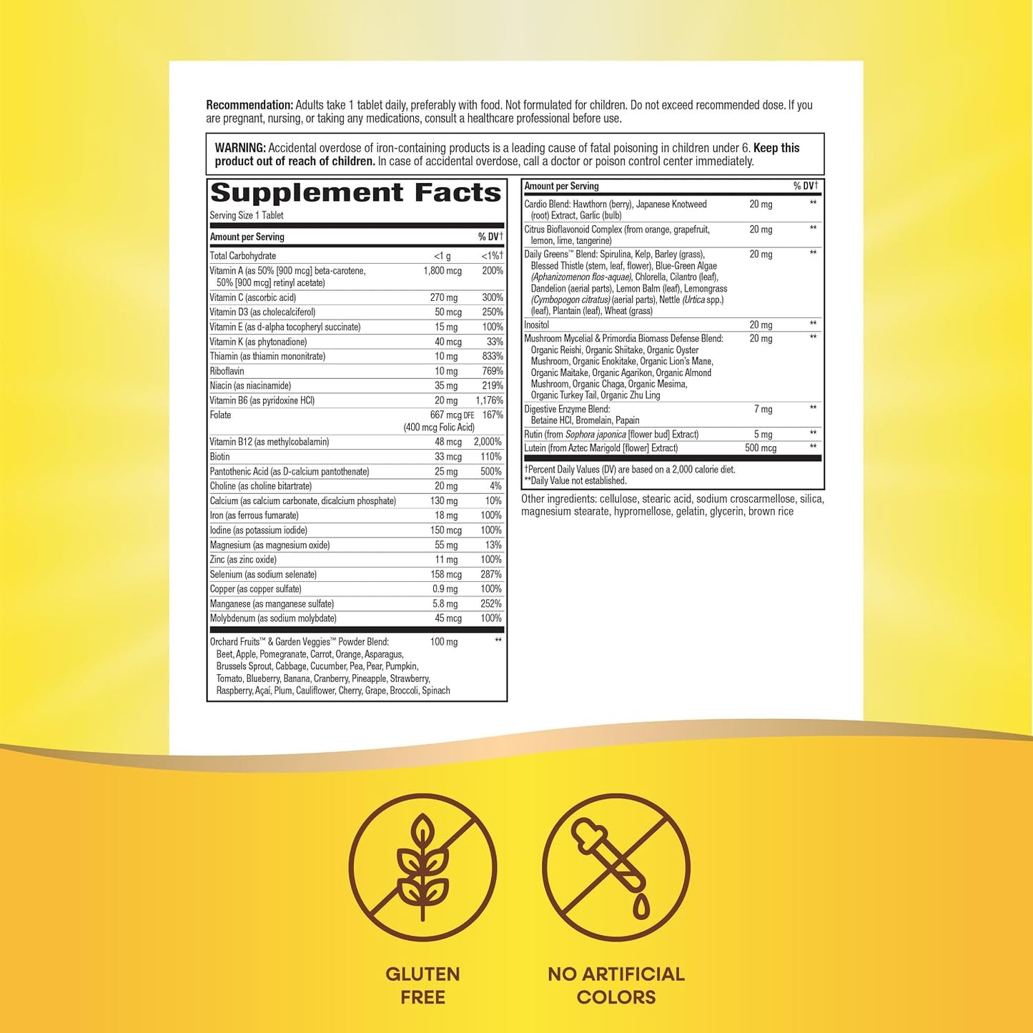 Nature's Way Alive! Adult Ultra Multivitamin, Supports Energy Metabolism, Heart & Muscle Function, with B-Vitamins Including Methylated B12, Gluten Free, 60 Tablets - görsel 6