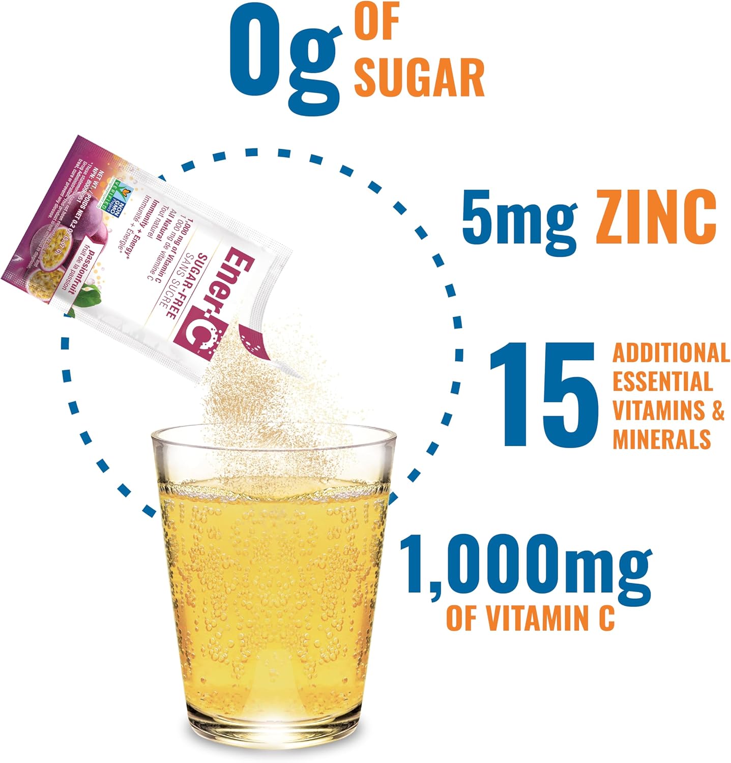 Ener-C Sugar Free Multivitamin Drink Mix - Passionfruit, 60 Count - görsel 5