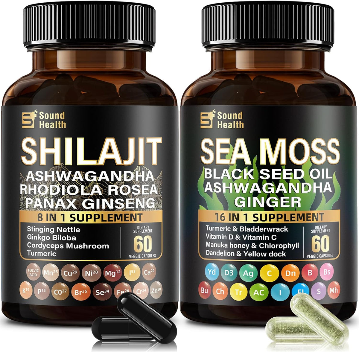 Irish Sea Moss & Shilajit Bundle – Natural – Irish Sea Moss (Chondrus crispus): A mineral-dense seaweed that – Image 1