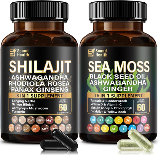 Irish Sea Moss & Shilajit Bundle – Natural – Irish Sea Moss (Chondrus crispus): A mineral-dense seaweed that – Image 1