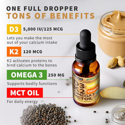 NUSAVA Organic Vitamin D3 K2 Drops with MCT – Immune Function: Vitamin D3 plays a role in supporting normal immune – Image 3