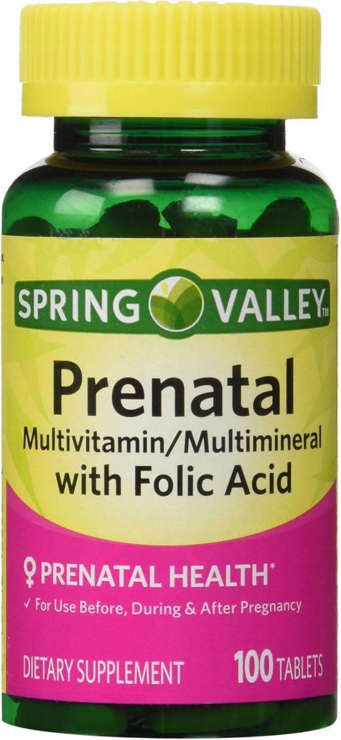 Spring Valley Prenatal Multivitamin Multimineral with Folic Acid, 100 Tablets - görsel 1