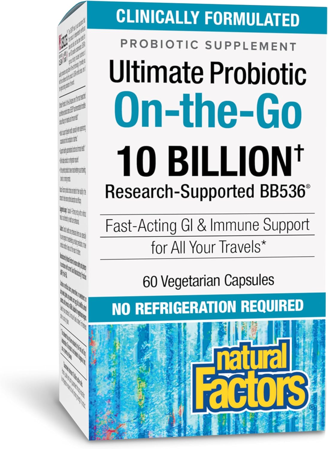 Natural Factors TravelBiotic - Shelf Stable Probiotic Supplement - 10 Billion CFU - 60 Capsules - görsel 1