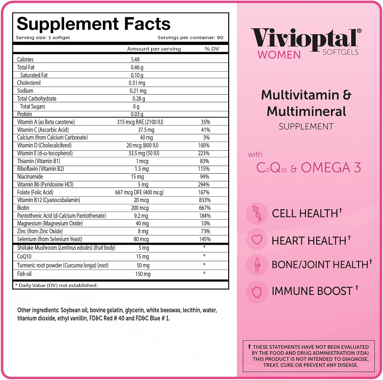 Vivioptal Women Multivitamin with CoQ10 & Omega-3, 90 Capsules, German Formula - görsel 6