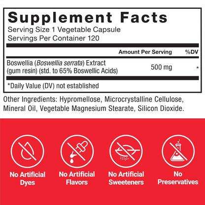Force Factor Boswellia Extract Capsules – Immune & Joint Support, 120 Count