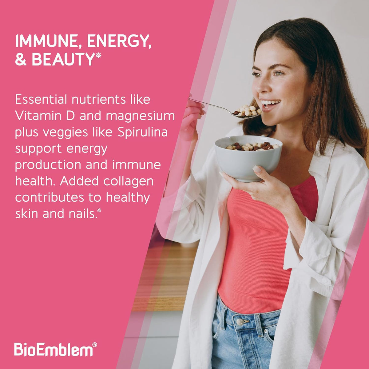 BioEmblem Women's's Multivitamin - Complete Daily Multi for Immunity, Energy, Hair, Skin with Vitamin A, B12, B6, D3, – Image 3