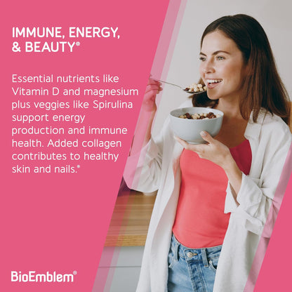 BioEmblem Women's's Multivitamin - Complete Daily Multi for Immunity, Energy, Hair, Skin with Vitamin A, B12, B6, D3, – Image 3